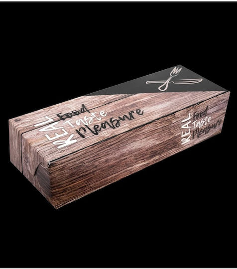 Large Grill House Box for Souvlaki B1 Metalised Pet Coating 25x9xh6cm 1kg Pack "real Food" Tefaco 006652