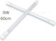 LED-Lampe 9W Röhrenform 60εκ. für Fassung G13 und Form T8 Kühles Weiß 850lm