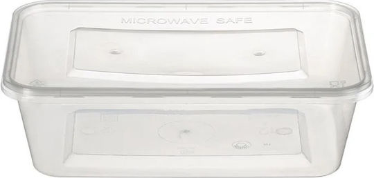 Food Container M W PP 500ml 17.3x12xh4cm Transparent Flat Lid Pack of 50pcs Tefaco 005549