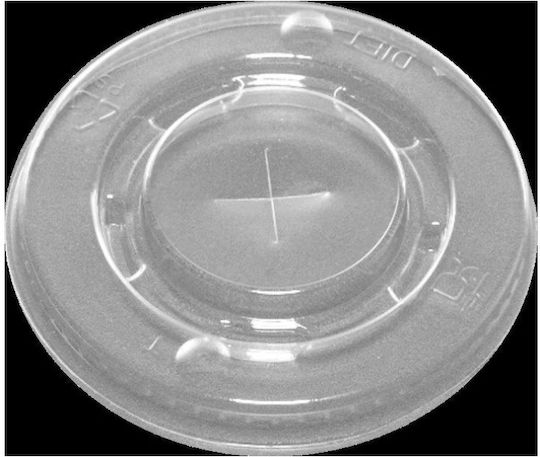 PET Flacher Transparenter Deckel Ø90mm Kreuz Pack 100Stk Tefaco 001305