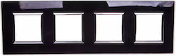 Kos Dante Quadruple Glass Frame Black 4509184
