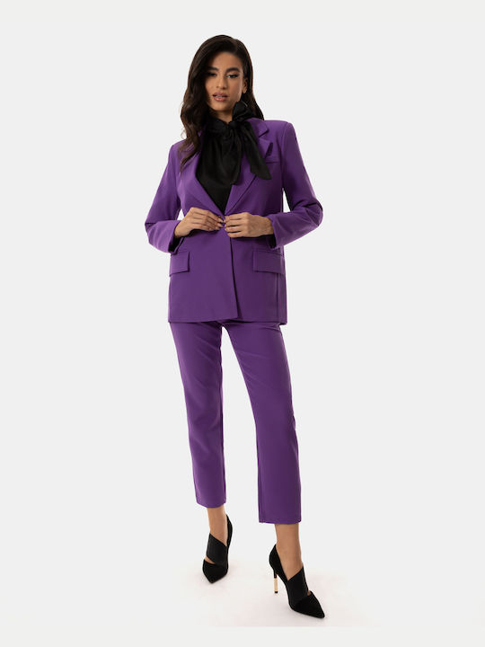 Purple Blazer and Trousers Set