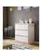 Juniper 3S Wooden Chest of Drawers with 3 Drawers White 70x40x77cm