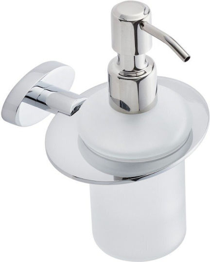 Import Hellas Επιτοίχιο Dispenser Γυάλινο Ασημί