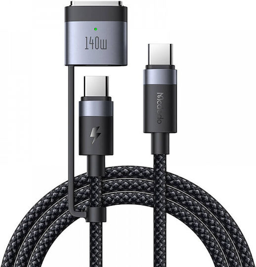 Mcdodo USB 2.0 Kabel USB-C männlich - USB-C / Magsafe 3 240W Power Delivery (PD) Schwarz 2m CA-0140