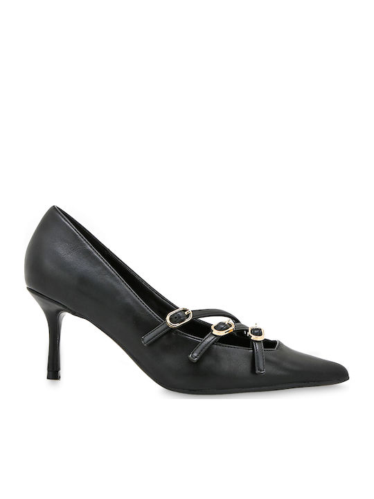 Pumps mit Riemchen & mittelhoher Absatz Schwarz