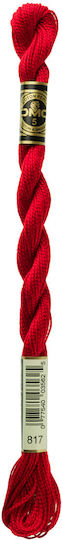 DMC Κλωστή Κεντήματος Μουλινέ Cotton Perle 115 No5 Βαμβακερή Κόκκινο 817 25m