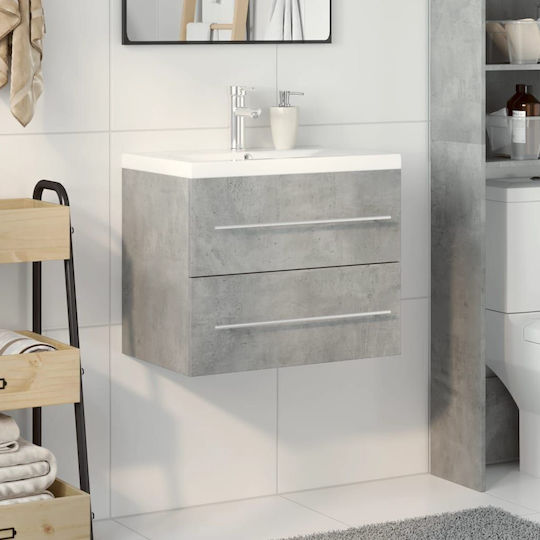 vidaXL Πάγκος με Νιπτήρα Μ60xΒ48xΥ38.5cm Γκρι Σκυροδέματος