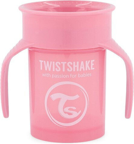 Twistshake Kleinkinderbecher aus Plastik Rosa 230ml für 6m+m+