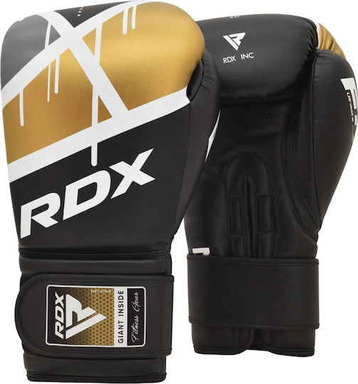 RDX Ego F7P Γάντια Πυγμαχίας από Συνθετικό Δέρμα για Αγώνα Μαύρα