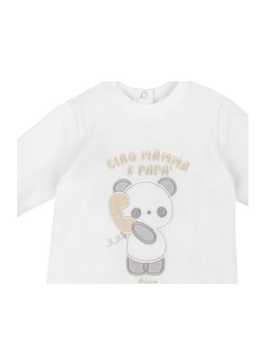 Chicco Babystrampler Langärmliges Samt Ecru