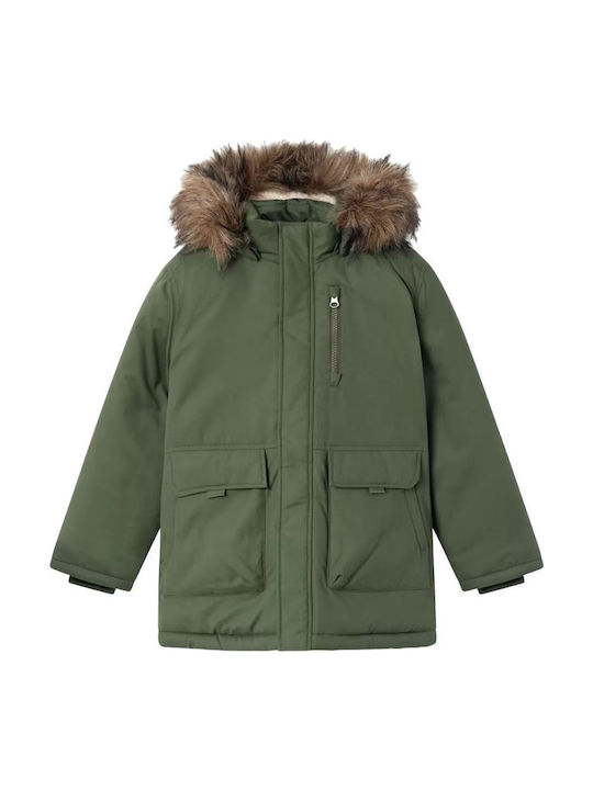 Kinder Freizeitjacke mit Kapuze Khaki