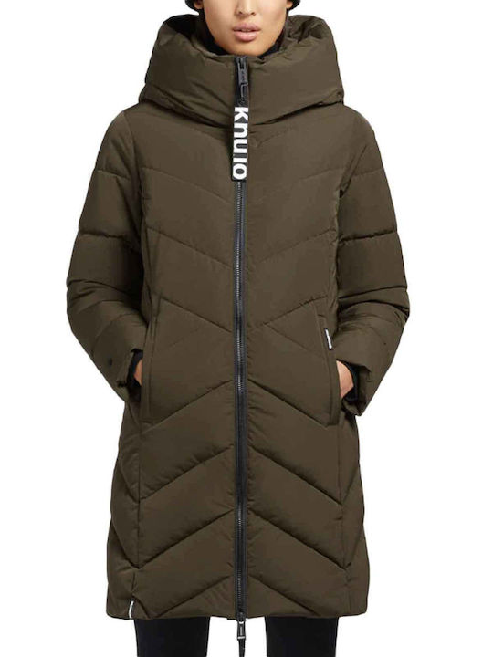 Κοντό Γυναικείο Puffer Μπουφάν για Χειμώνα Range Green, Khaki
