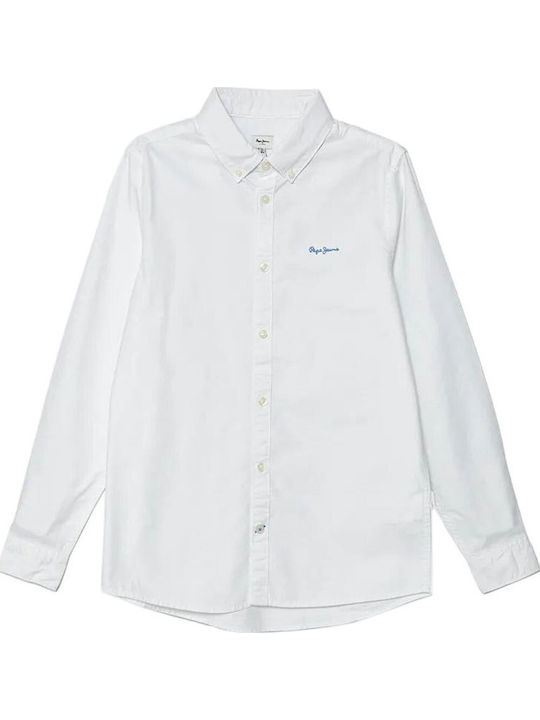 Pepe Jeans Παιδικό Πουκάμισο Μακρυμάνικο White ...
