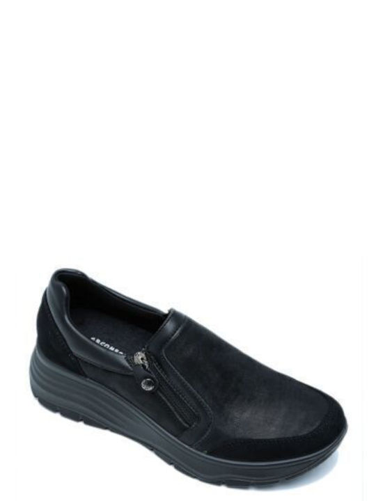 Anatomisch Damen Slip-Ons Schwarz