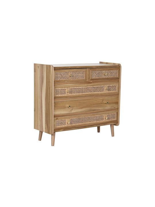 Wooden Chest of Drawers Coffee 80x34x75cm