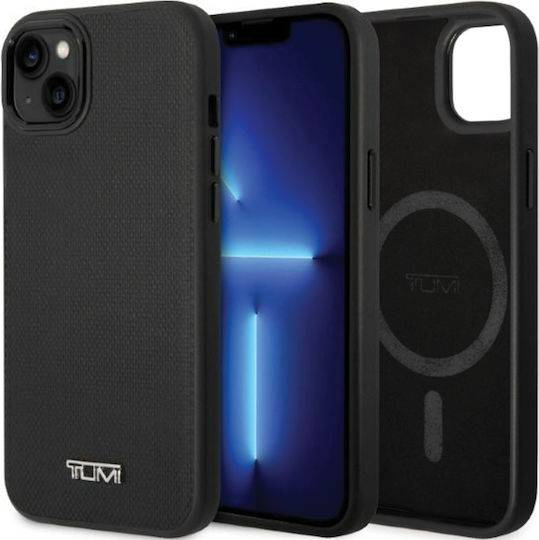 Tumi Tuhmp14srbak iPhone 14 15 13 6,1" Schwarzes Hartschalen-Lederetui mit Ballistikmuster Magsafe