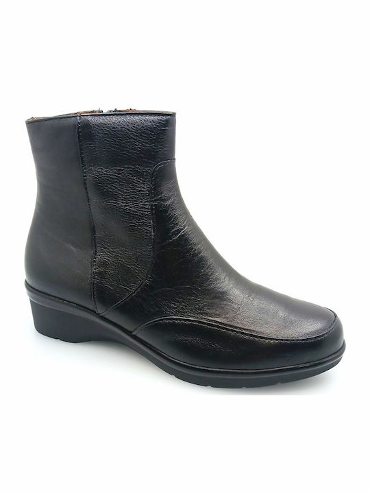 Ghete dama de piele cu Platformă Negru