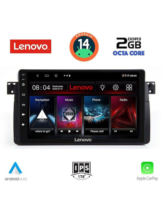 Lenovo Auto-Audiosystem für BMW E46 1998-2005 (Bluetooth/USB/AUX/WiFi/GPS/Apple-Carplay/Android-Auto) mit Touchscreen 9"