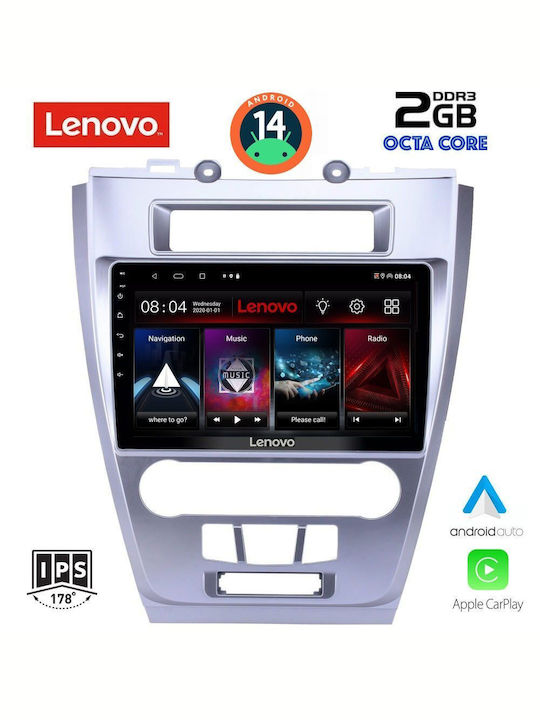Lenovo Auto-Audiosystem für Ford Vereinigung 2012-2017 (Bluetooth/USB/AUX/WiFi/GPS/Apple-Carplay/Android-Auto) mit Touchscreen 10"