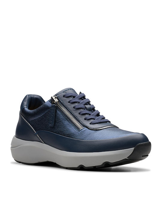 Clarks Tivoli Zip Γυναικεία Sneakers Navy Combi