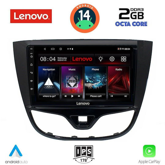 Lenovo Auto-Audiosystem für Opel Karl 2014-2019 (Bluetooth/USB/AUX/WiFi/GPS/Apple-Carplay/Android-Auto) mit Touchscreen 10"