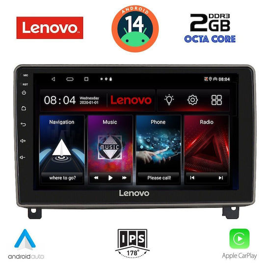 Lenovo Автомобилна Аудио Система (Блутут/USB/AUX/WiFi/GPS/Apple-Carplay/Android-Auto) с Тъчскрийн 9"