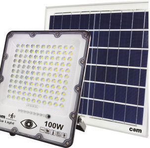 Com Solar LED Flood Light 100W Cold White 6500K with Photocell
