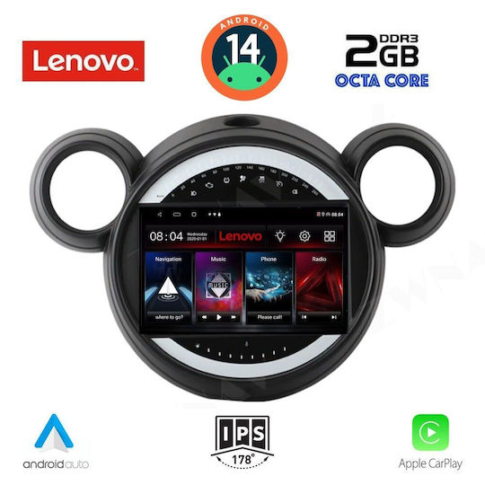 Lenovo Auto-Audiosystem für Mini Landsmann / Paceman 2010-2016 (Bluetooth/USB/AUX/WiFi/GPS/Apple-Carplay/Android-Auto) mit Touchscreen 9"