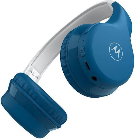 Motorola Moto JR300 Wireless / Wired On Ear Headphones with 24 hours of Operation Blue/Grey