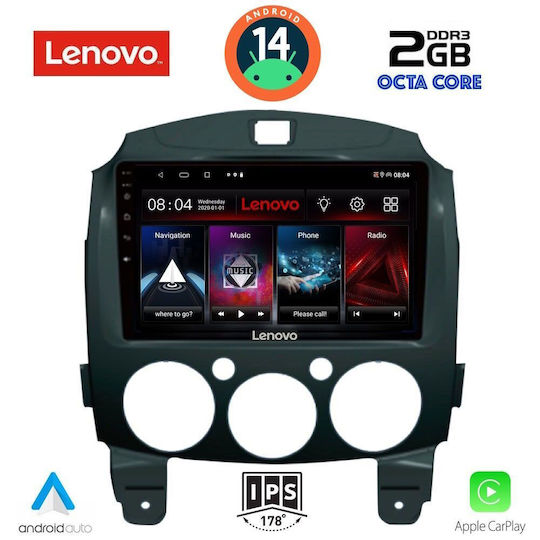 Lenovo Автомобилна Аудио Система (Блутут/USB/AUX/WiFi/GPS/Apple-Carplay/Android-Auto) с Тъчскрийн 9"