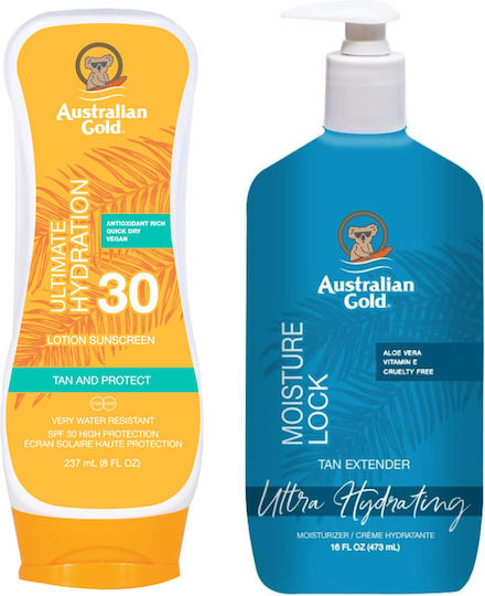 Australian Gold Spf30 Sunscreen Cream + Moisture Lock 473ml