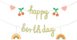 Garland "Happy Birthday" Hearts, Rainbows & Cherries