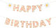 Γιρλάντα "happy Birthday" Σομόν Μαργαρίτες