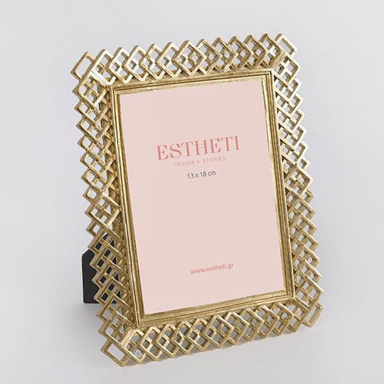 Estheti Home Resin Frame Gold Mesh 13x18cm 756-12022