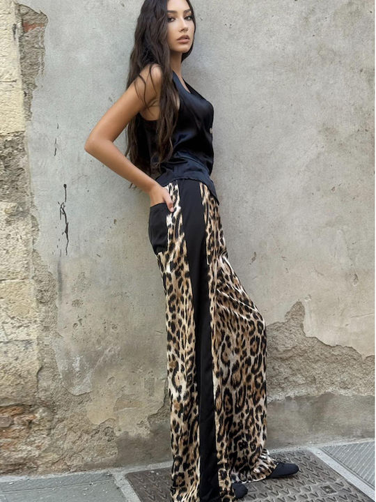 Women's Fabric Trousers Leopard Leopard