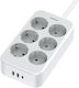 Tessan Power Strip White