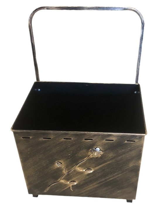 Metallisch Box Holzlagerung 61x44x94cm Gold