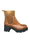 Leder Stiefeletten Damen Tabac Braun