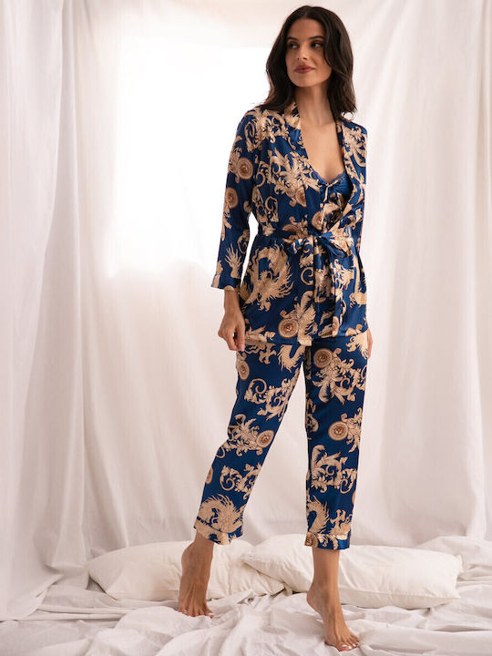 Rock Club Winter Women's Pajama Set Blue