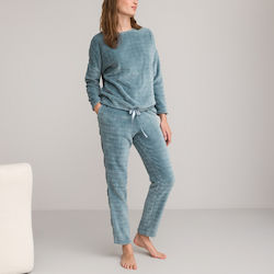 La Redoute Collections Χειμερινό Γυναικείο Σετ Πιτζάμας Γκρι