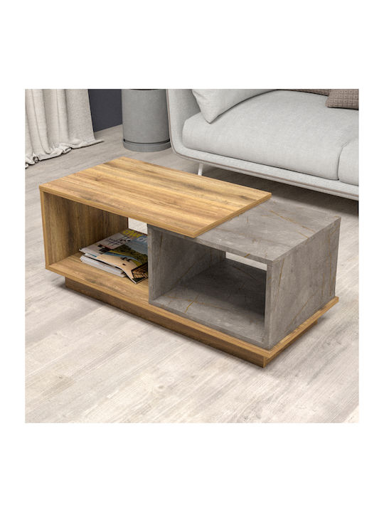 Rechteckiger Zentral-Kaffeetisch Teles Holz Nat...