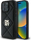 DKNY Quilted Stack Logo Back Cover Δερματίνης Μαύρο (iPhone 16 Pro Max)