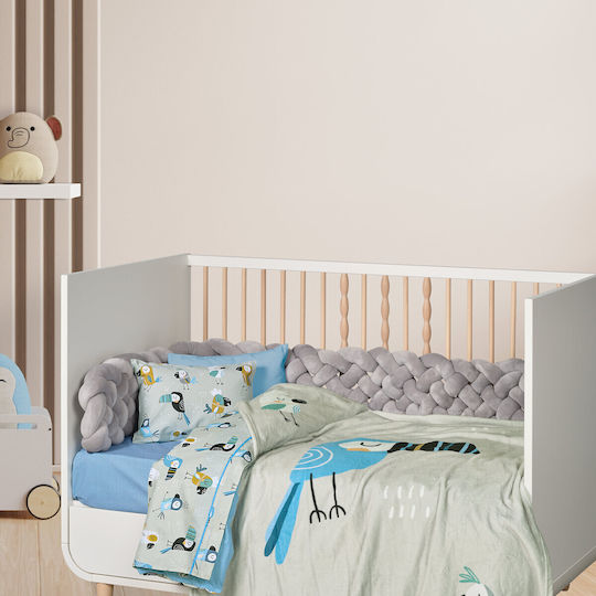 Das Home Pătură Pepinieră Swaddling pături Baby Fun Line Fleece Albastru Blue, Grey, Mint 80x110cm