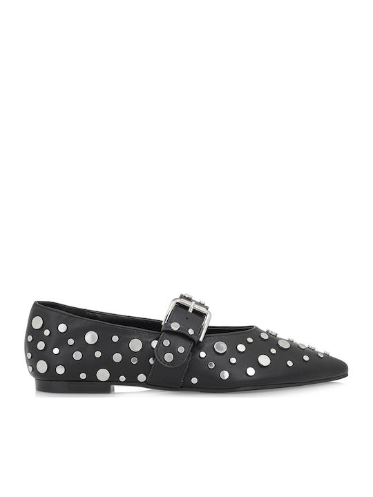 Synthetic Leather Ballerinas Black