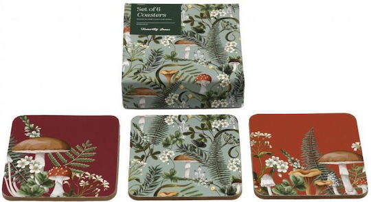 Atmosphera Mushroom Round Coaster Wooden 6 Pieces