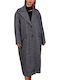 Wool Women's Gray Coat with Buttons