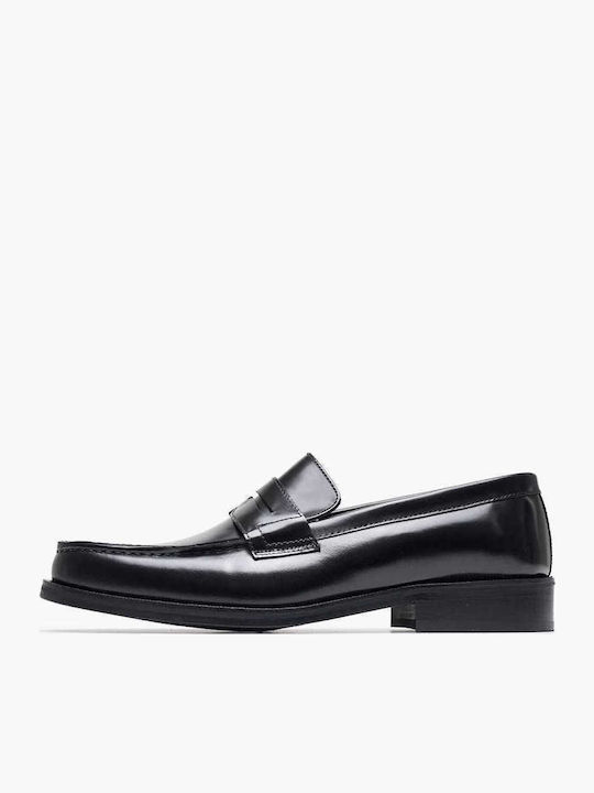 Δερμάτινα Ανδρικά Loafers σε Μαύρο Χρώμα