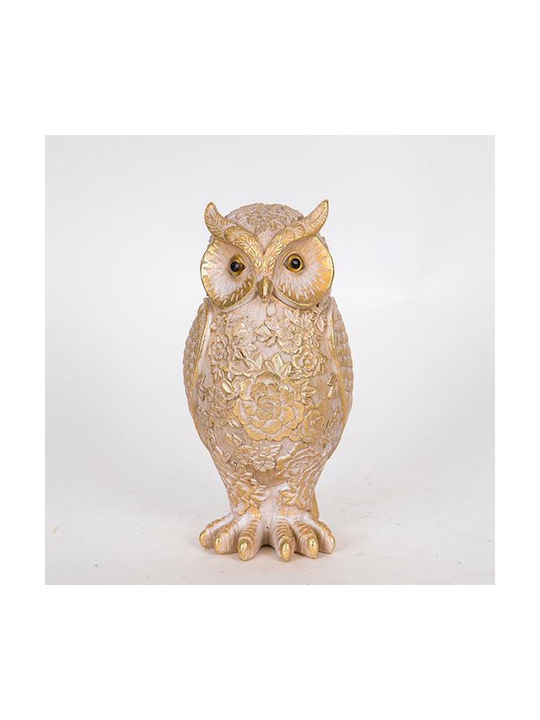 Estheti Home Table Decorative Owl Grey Gold 10.5x10x22cm 752-11564