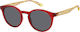 Polaroid Oval Kids Sunglasses with Polarized Lens Red